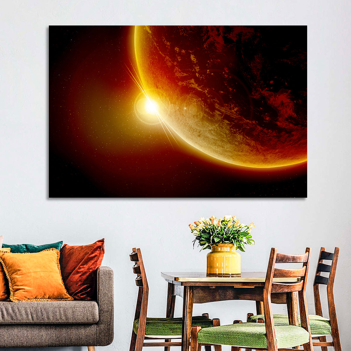 Red Planet Sunrise Limb Flare Wall Art