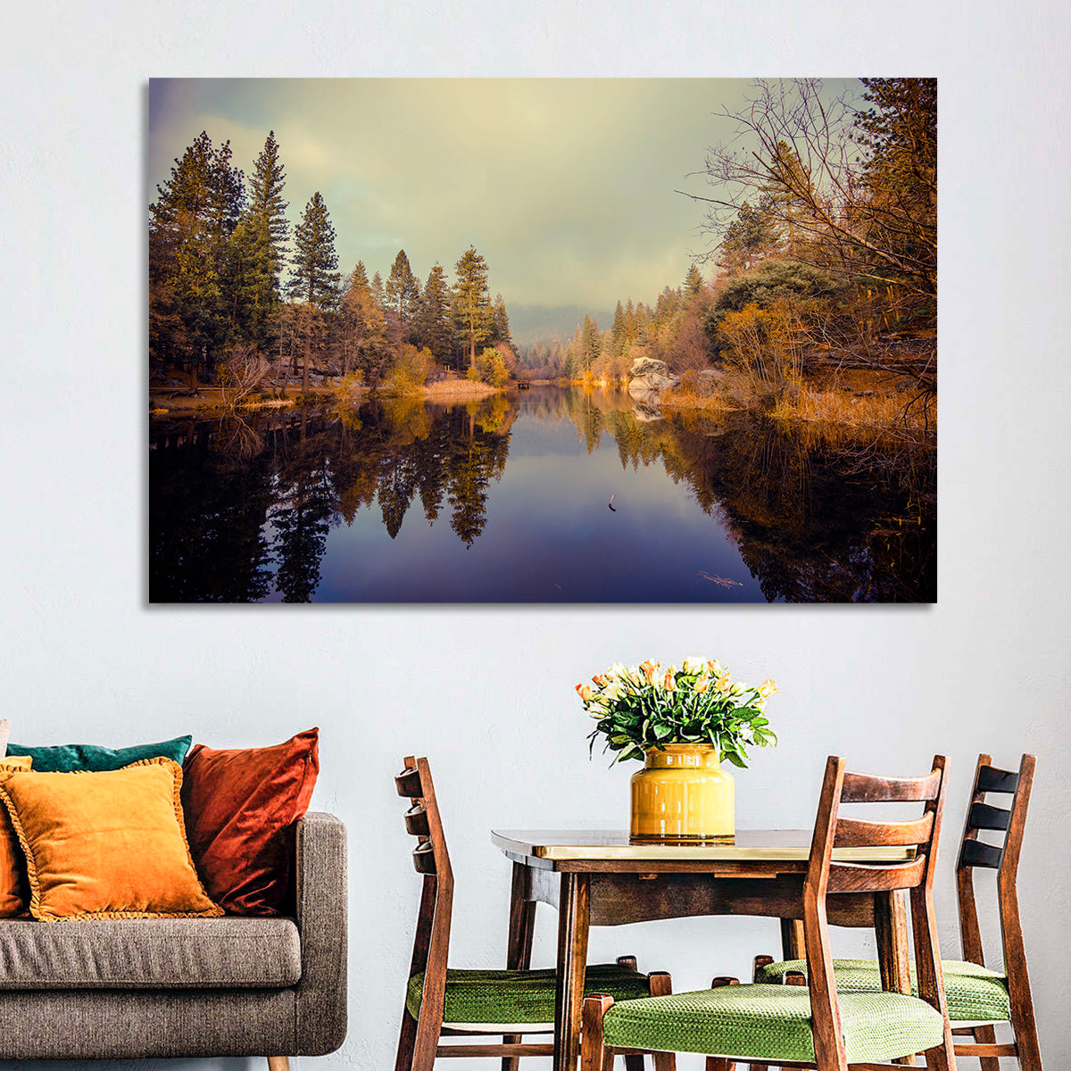 Misty Lake Fulmor Reflection Wall Art