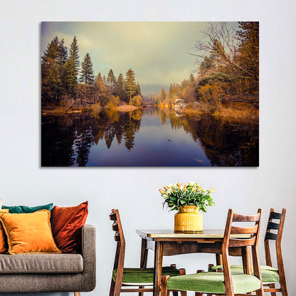 Misty Lake Fulmor Reflection Wall Art