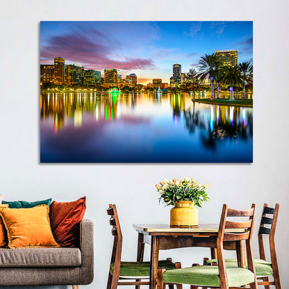 Orlando Lake Eola Skyline Wall Art