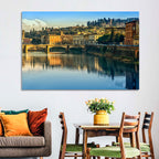 Golden Hour Florence Over the Arno River Wall Art