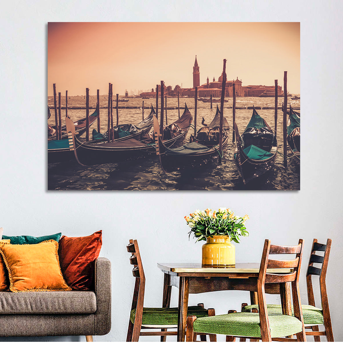 Venetian Gondolas at Dusk Wall Art