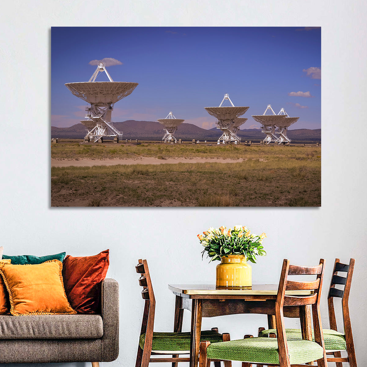 Very Large Array Radio Telescopes Wall Art in a room, landscape