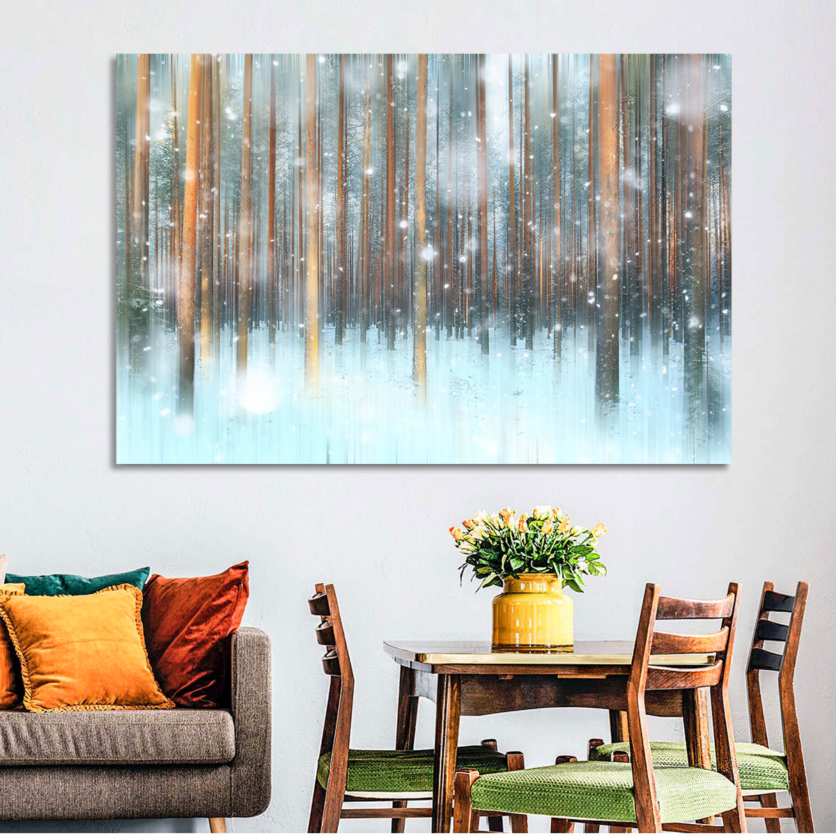 Ethereal Snowy Pine Forest Wall Art