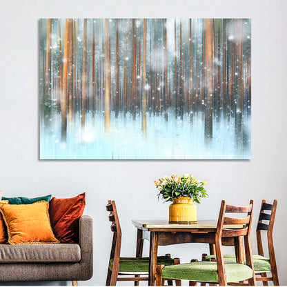 Ethereal Snowy Pine Forest Wall Art