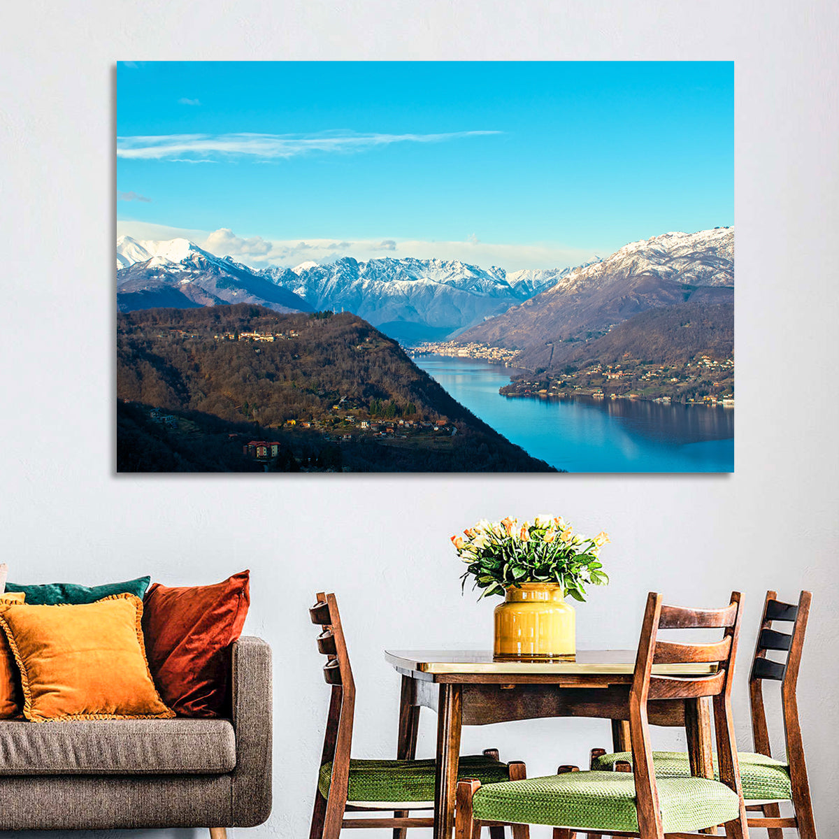 Lake Orta Mountain Reflection Wall Art