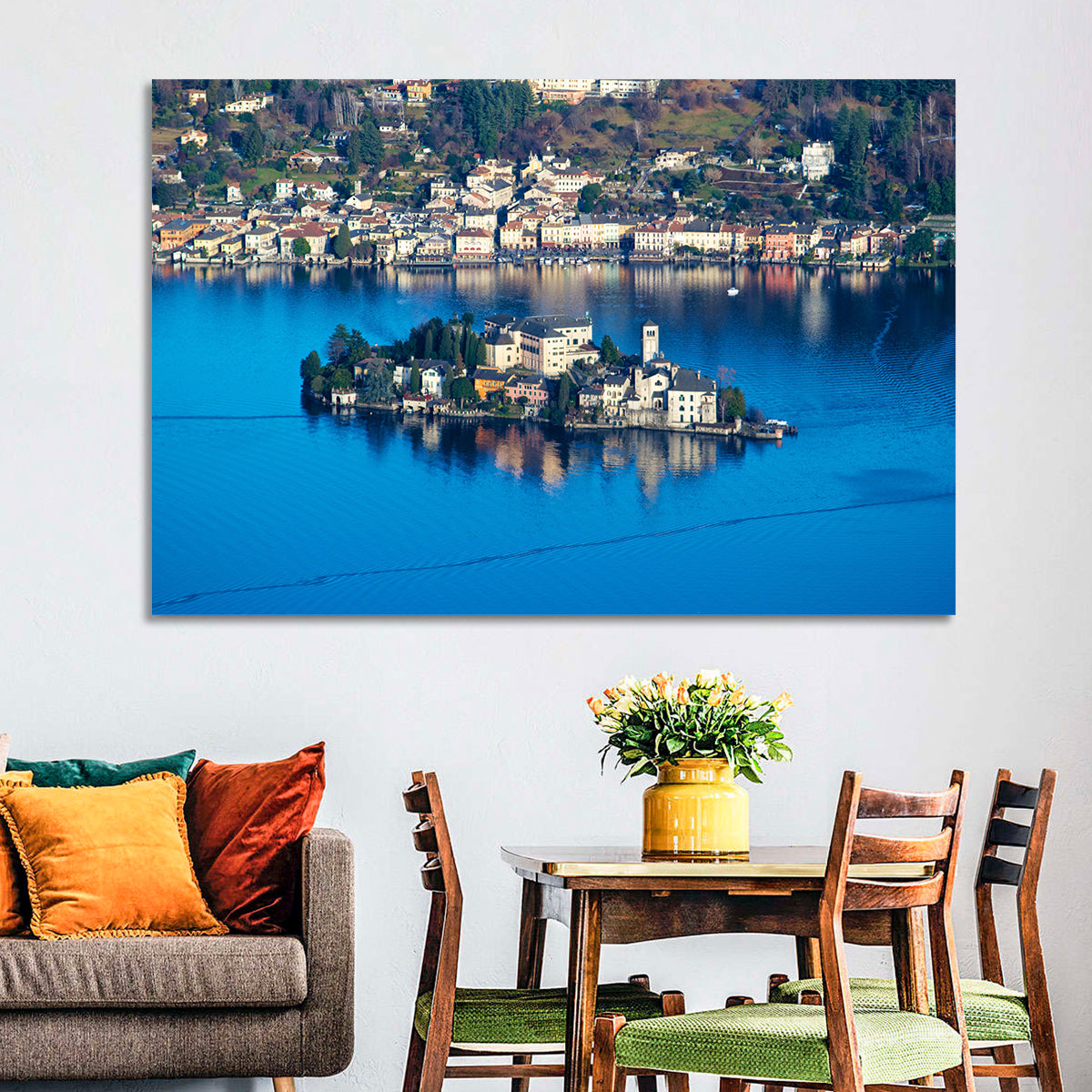 Isola San Giulio, Lake Orta Wall Art in a room, landscape