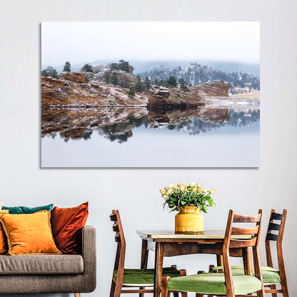 Marys Lake Foggy Reflection Wall Art