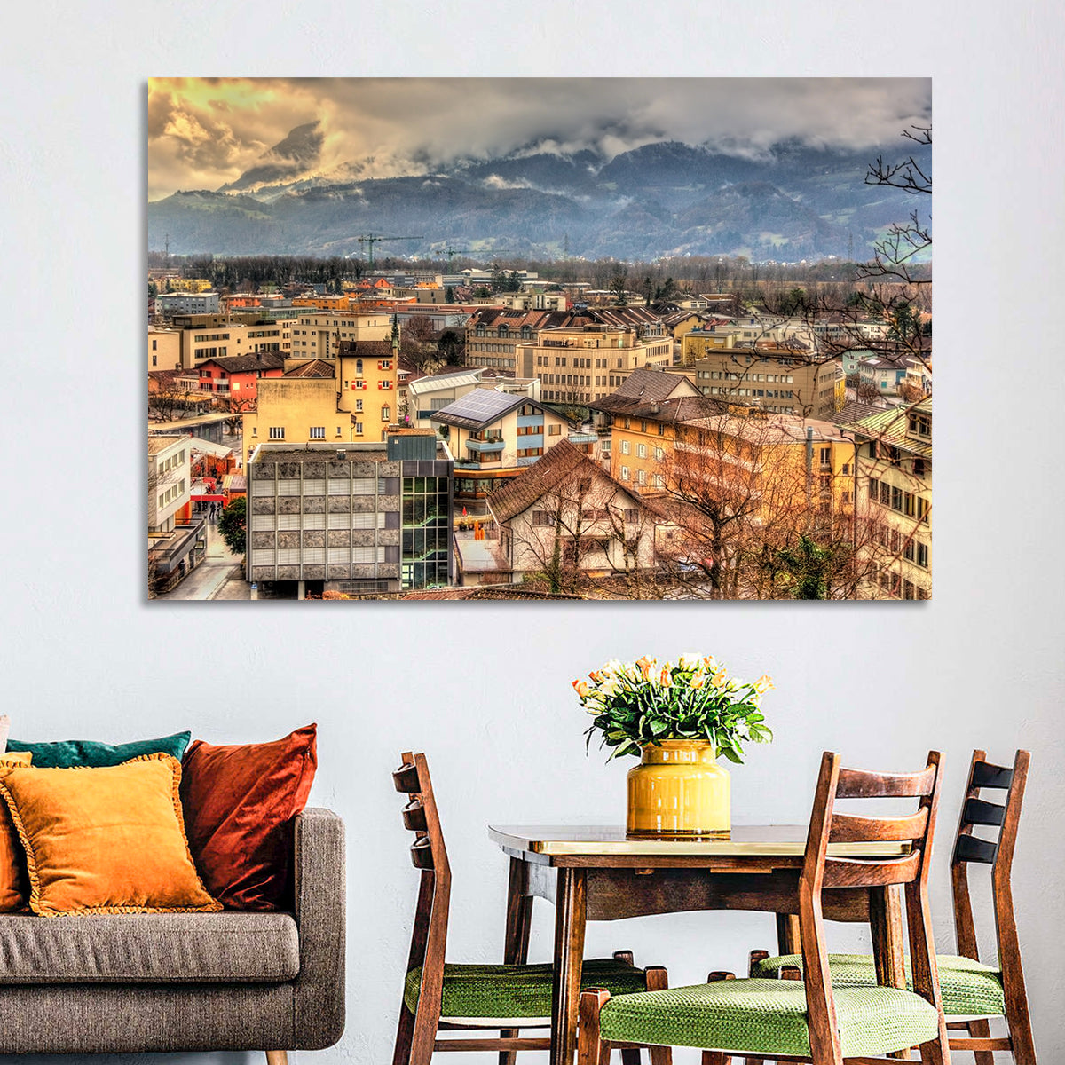 Vaduz Autumn Cityscape Wall Art