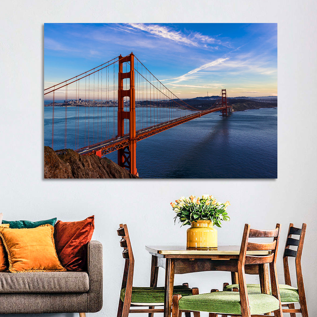 Golden Gate Bridge at Golden Hour Wall Art
