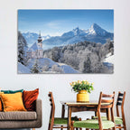 Maria Gern Church and Watzmann in Winter Wall Art