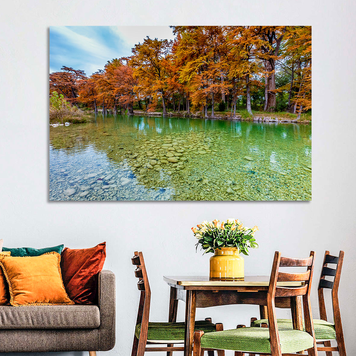 Frio River at Garner State Park Wall Art in a room, landscape