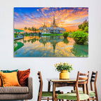 Wat Non Kum Sunset Reflection Wall Art