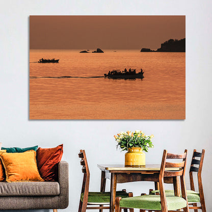 Lake Malawi Sailboats at Sunset Wall Art