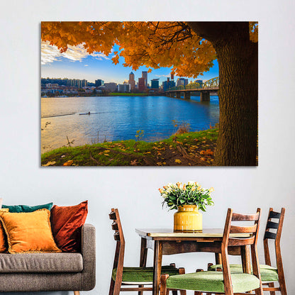 Willamette River at Golden Hour Wall Art