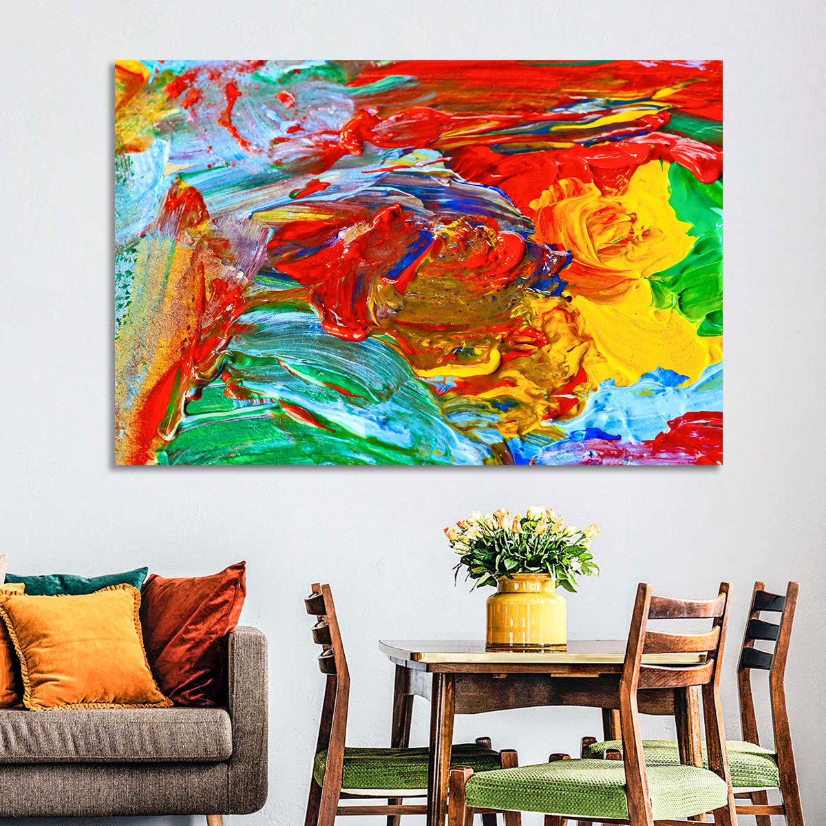 Palette Knife Color Study Wall Art in a room, landscape
