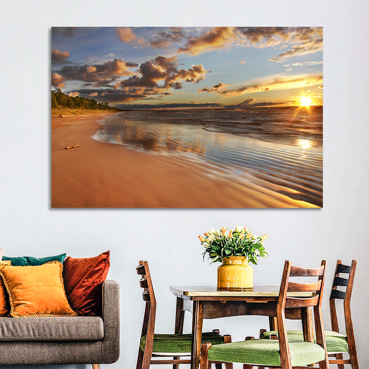 Lake Huron Sunset Beach Wall Art
