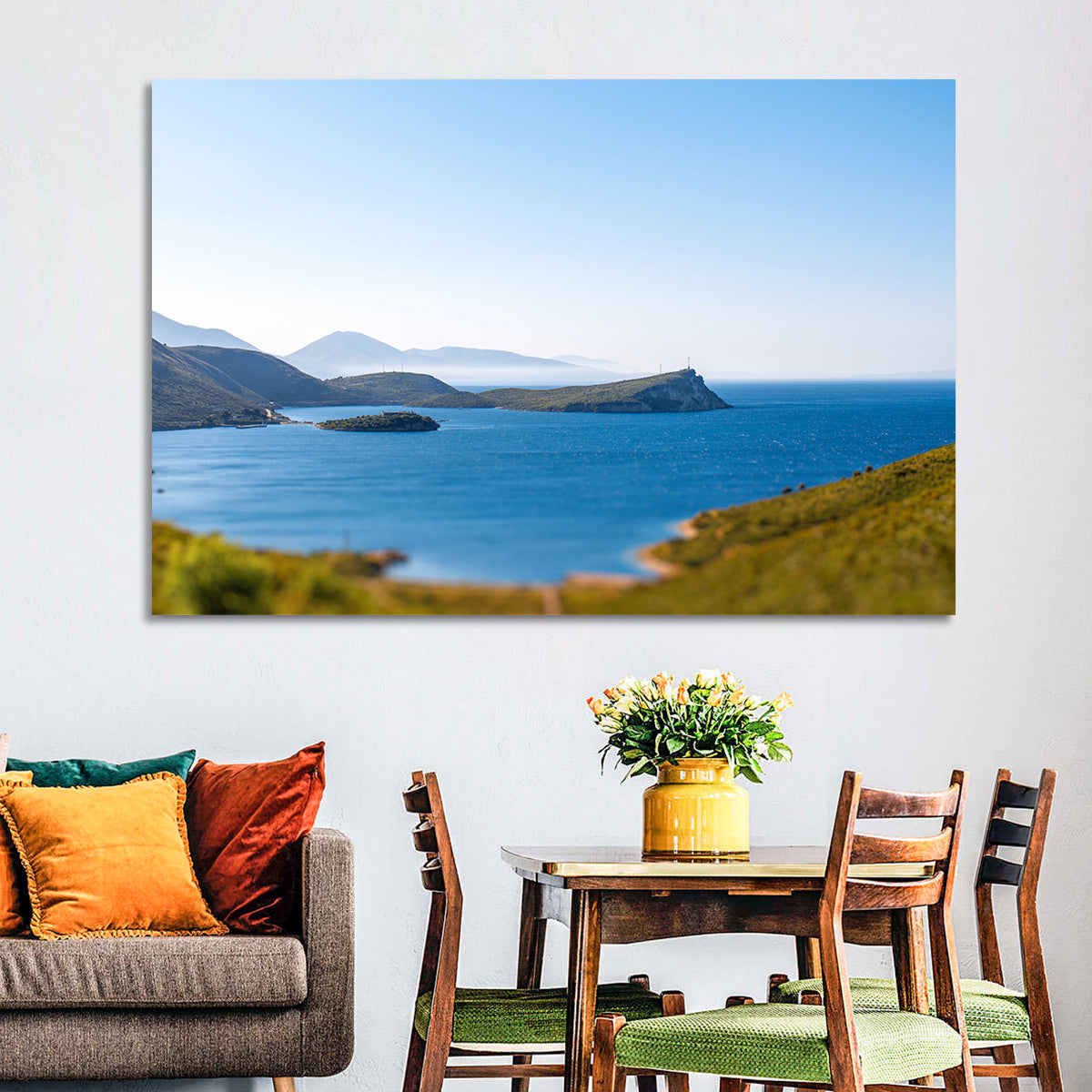 Coastal Cliffs and Lighthouse Bay Wall Art