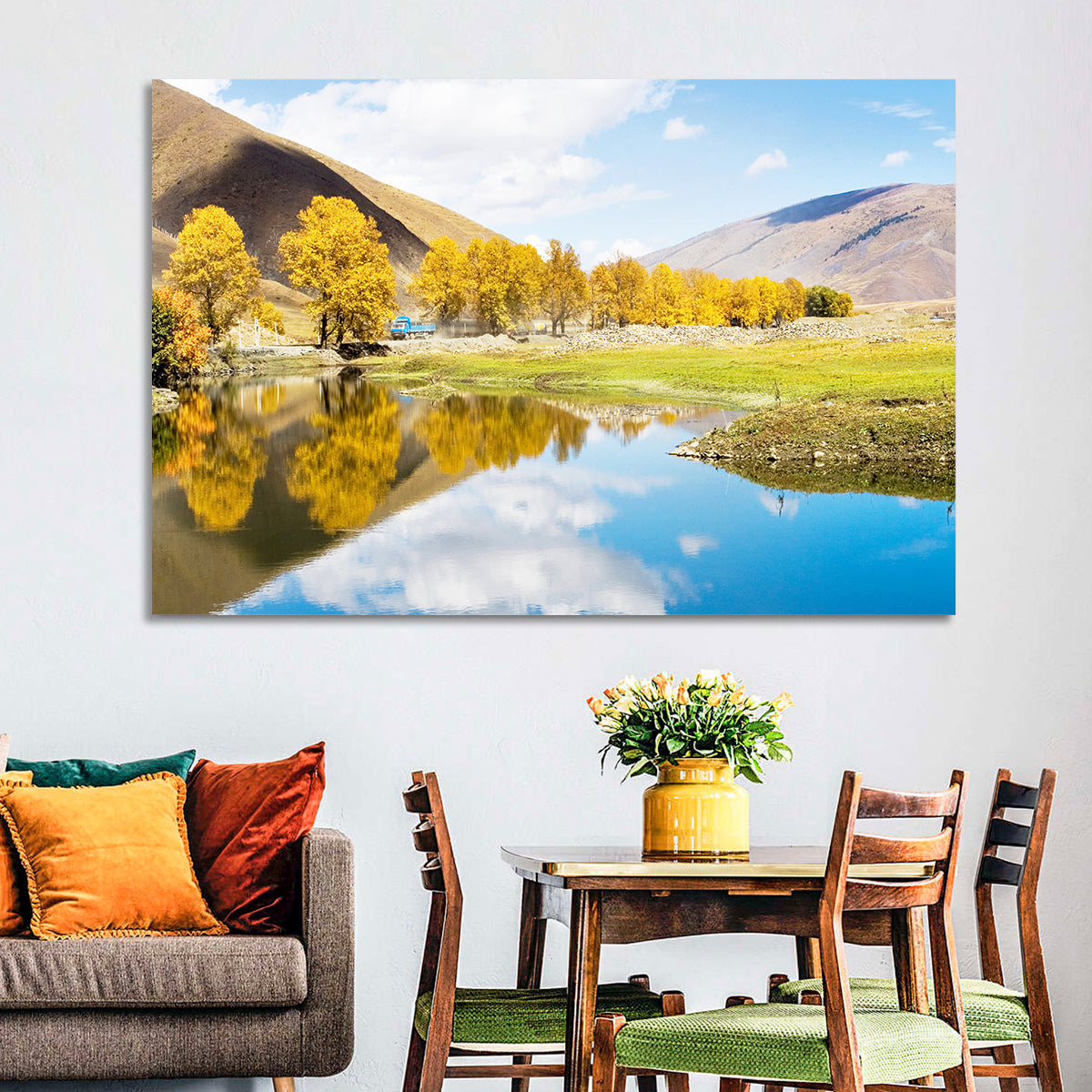 Chanxi Autumn Reflection Road Wall Art