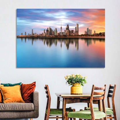 Kuwait City Skyline at Sunset Wall Art