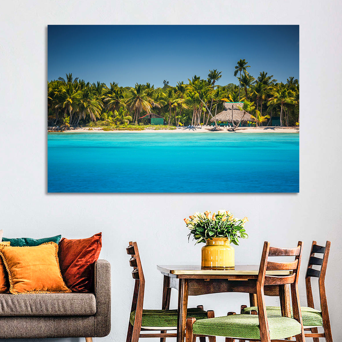 Punta Cana Beach Wall Art in a room, landscape
