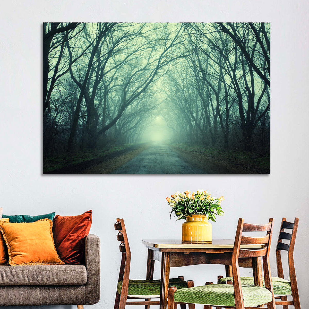 Foggy Forest Pathway Wall Art