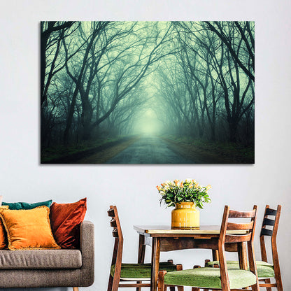Foggy Forest Pathway Wall Art