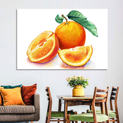 Watercolor Orange Still Life Wall Art