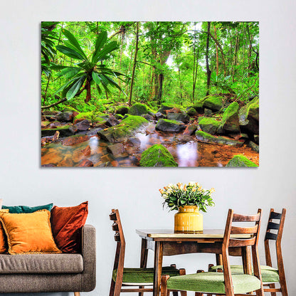 Mossy Rainforest Stream Wall Art