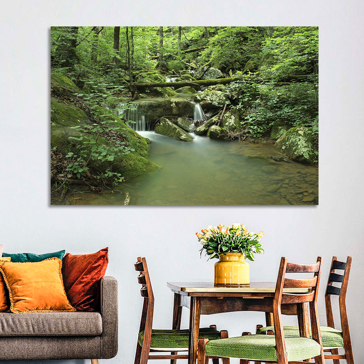 Arkansas Forest Stream Wall Art in a room, landscape