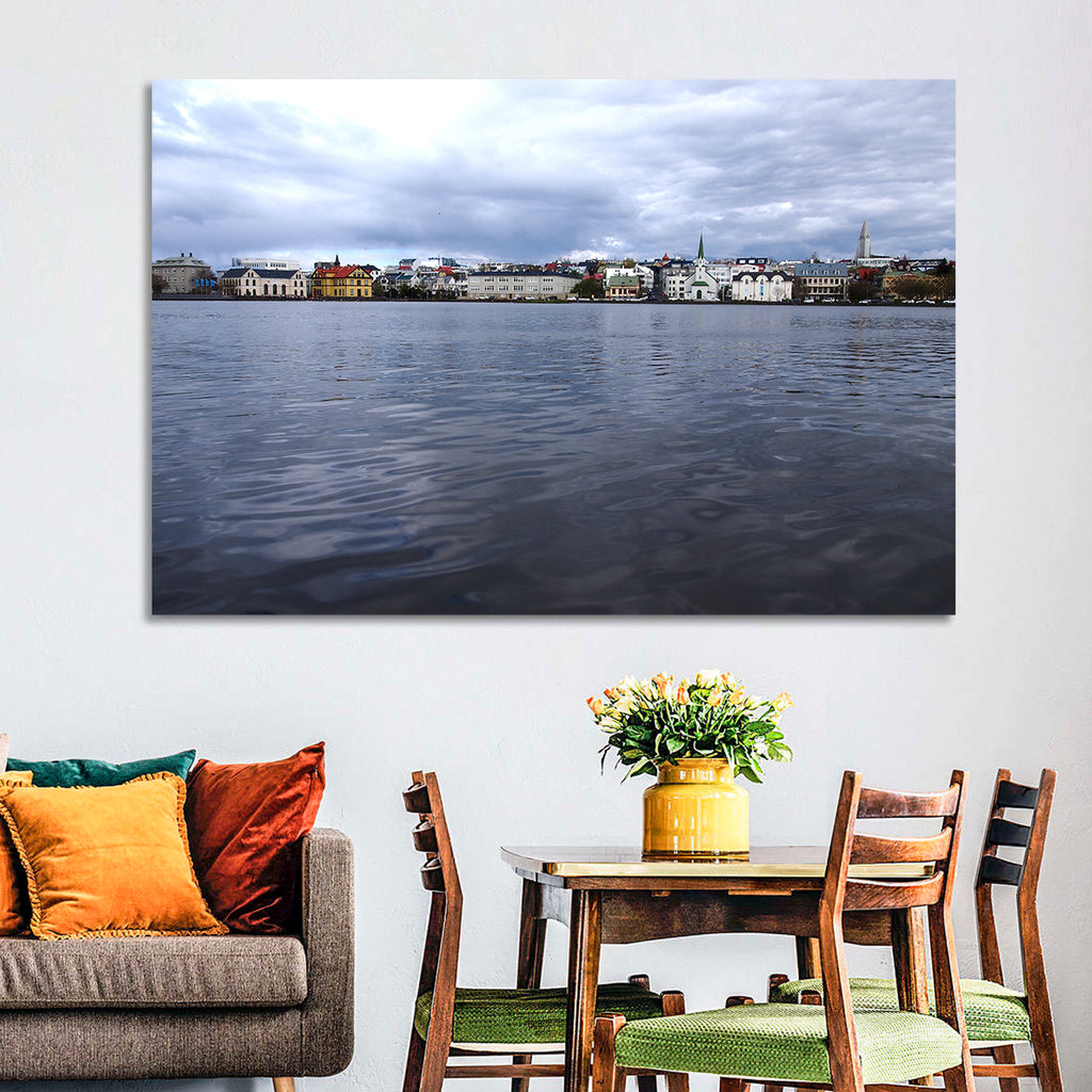Tjörnin Reykjavik Skyline Wall Art