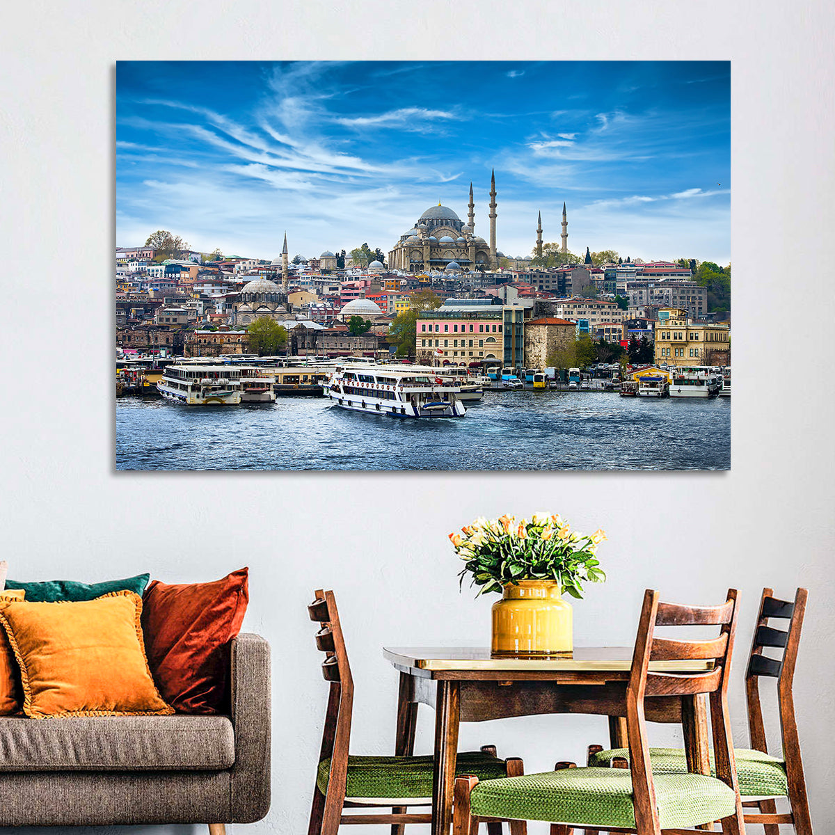 Süleymaniye Mosque Over Golden Horn Wall Art in a room, landscape