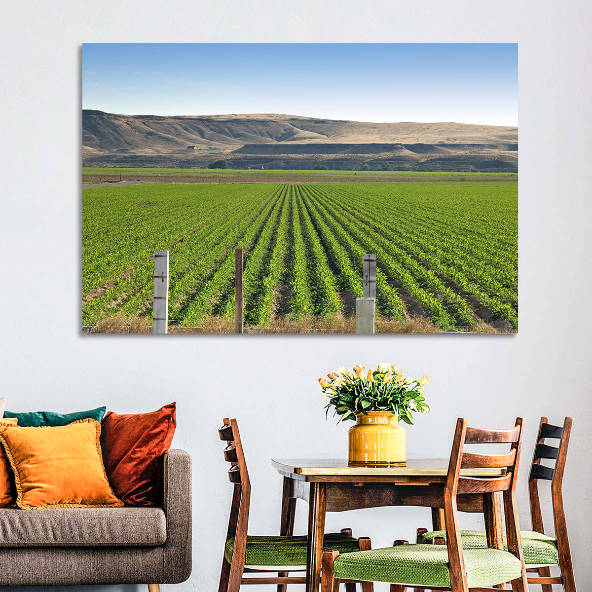 Idaho Corn Field Wall Art in a room, landscape
