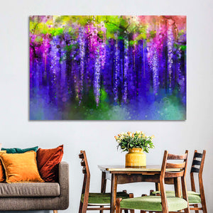 Abstract Wisteria Floral Wall Art