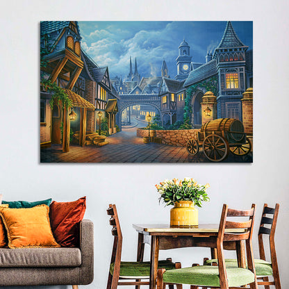Victorian London Cobblestone Street Wall Art