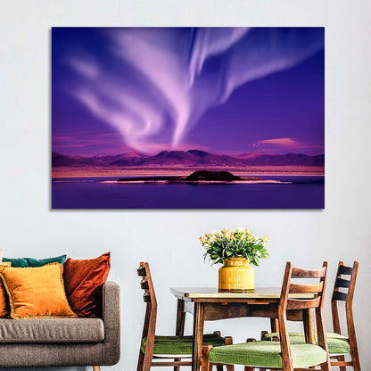 Northern Lights Over Island Wall Art