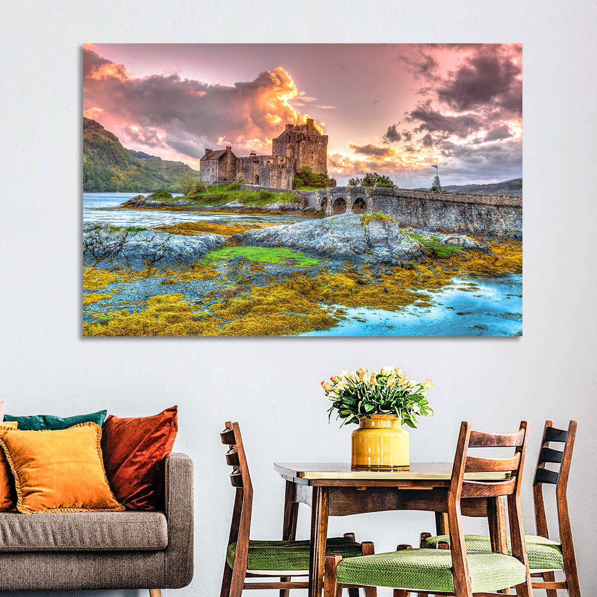 Eilean Donan Castle at Sunset Wall Art