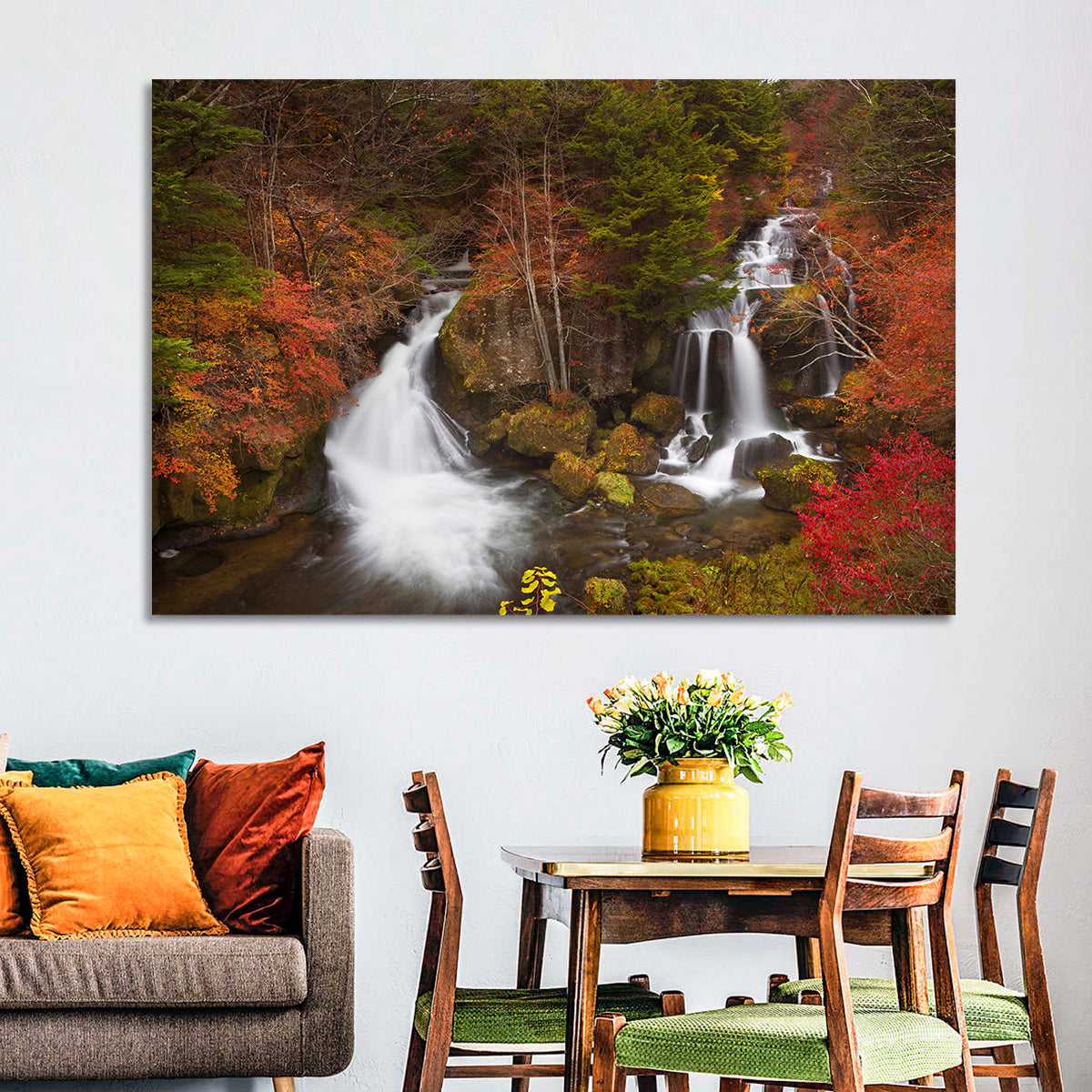 Ryuzu Falls Maple Cascade Wall Art in a room, landscape