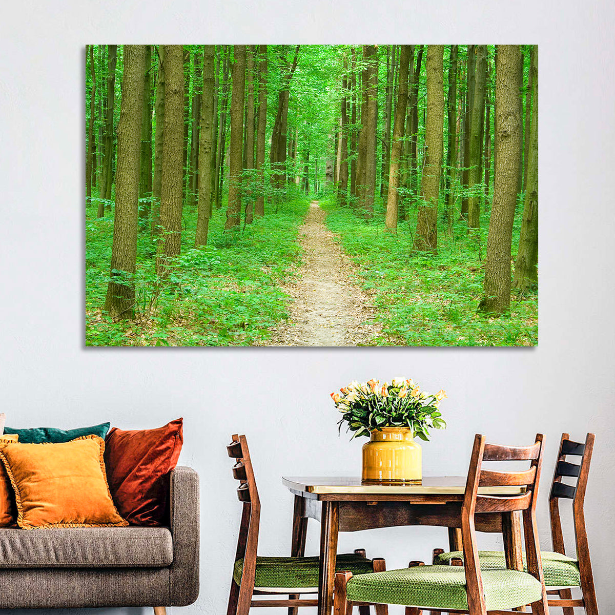 Green Forest Pathway Wall Art