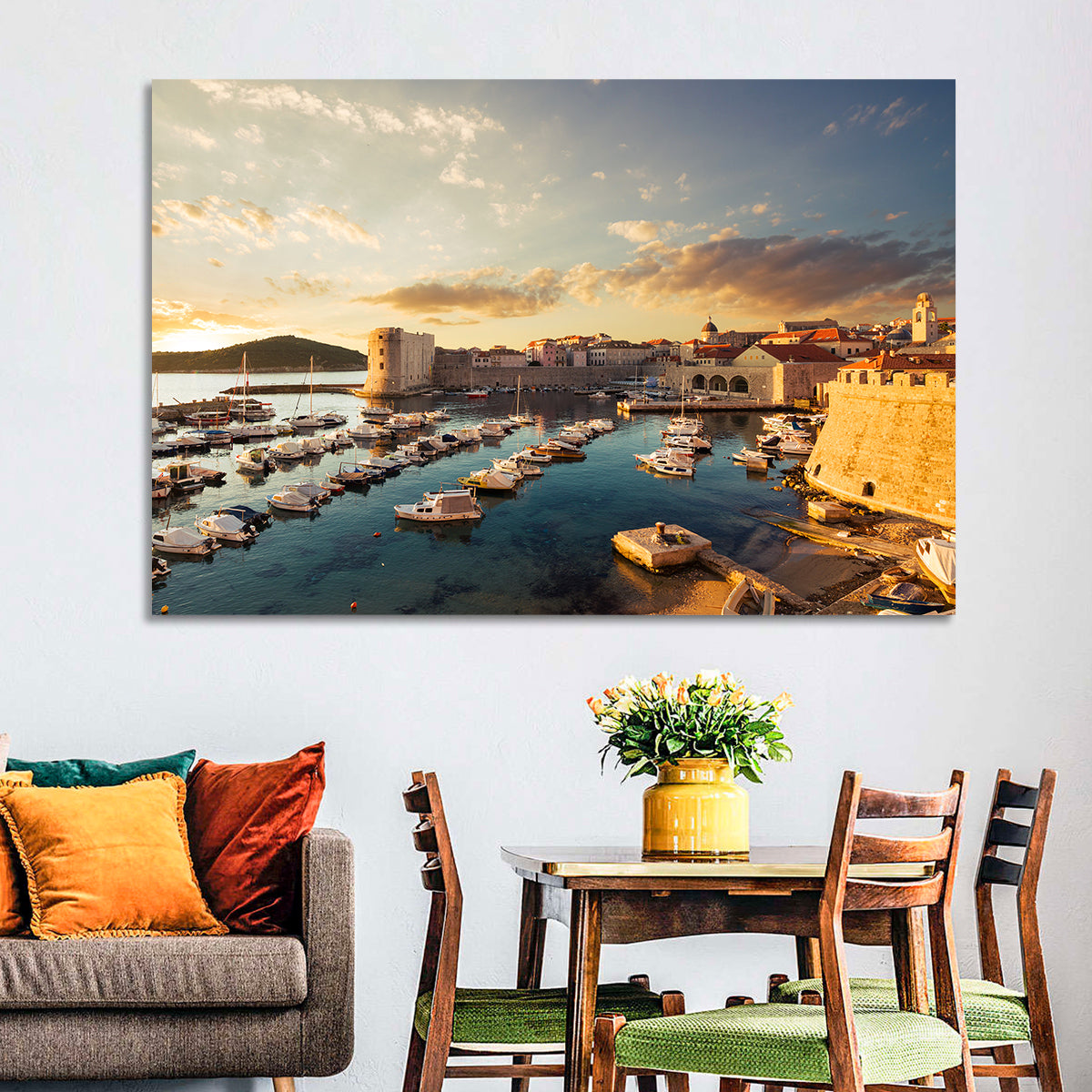 Dubrovnik Old Port at Golden Hour Wall Art