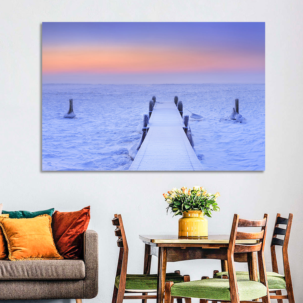 Frosted Jetty at Sunrise Wall Art