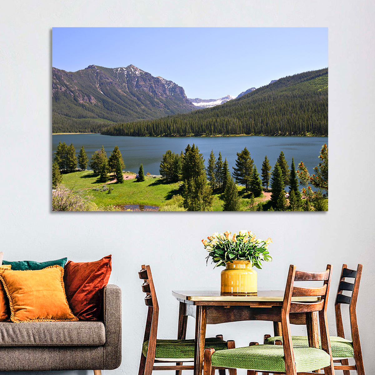 Gallatin National Forest Lake Wall Art in a room, landscape