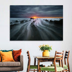 Barrika Beach Dusk Wall Art