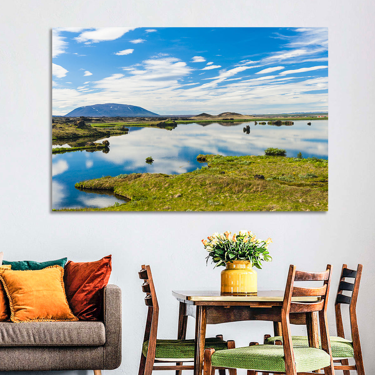 Lake Myvatn Reflection Wall Art