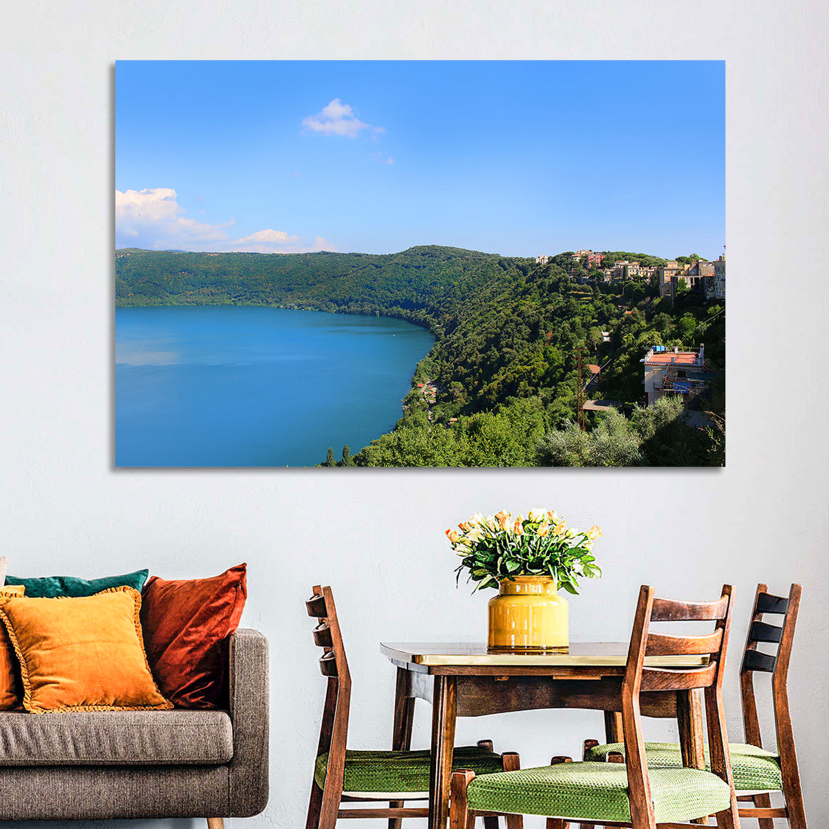 Lake Albano, Castel Gandolfo Wall Art in a room, landscape