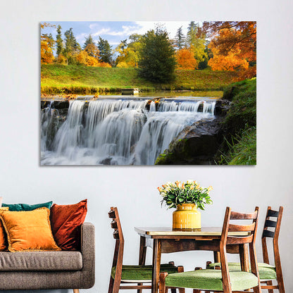 Autumn Forest Waterfall Wall Art