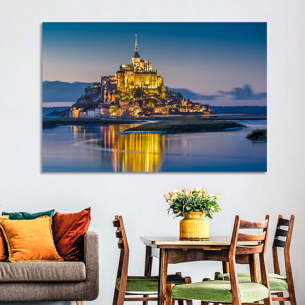 Mont Saint-michel at Dusk Wall Art
