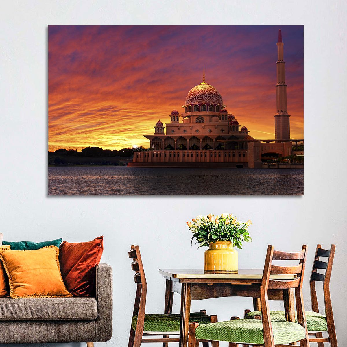 Putra Mosque at Sunset Wall Art in a room, landscape