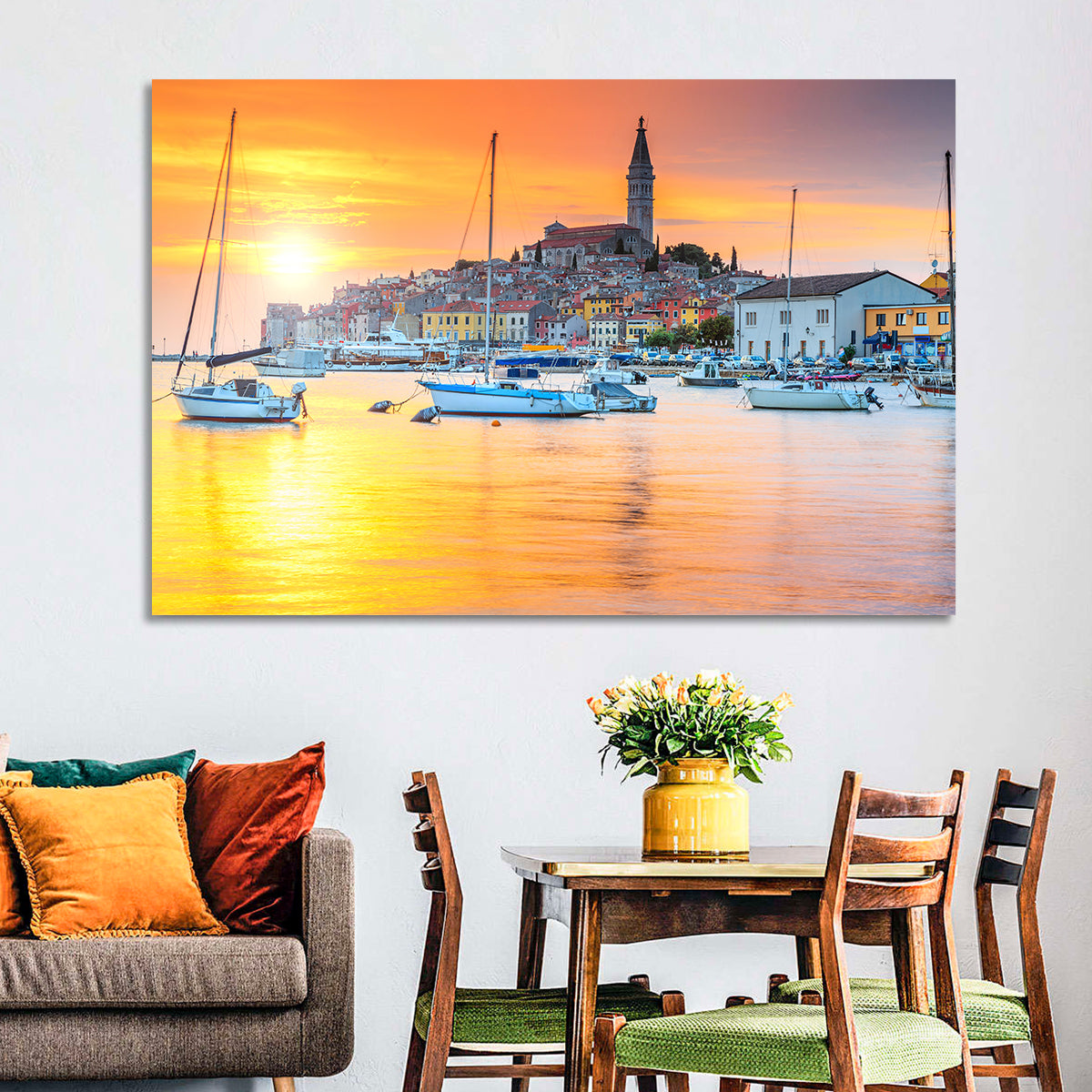 Rovinj Harbor at Sunset Wall Art