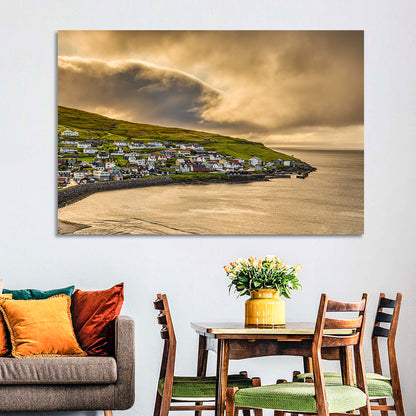 Coastal Village at Golden Hour Wall Art